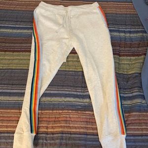 Rainbow side stripe cream Aeropostale joggers
